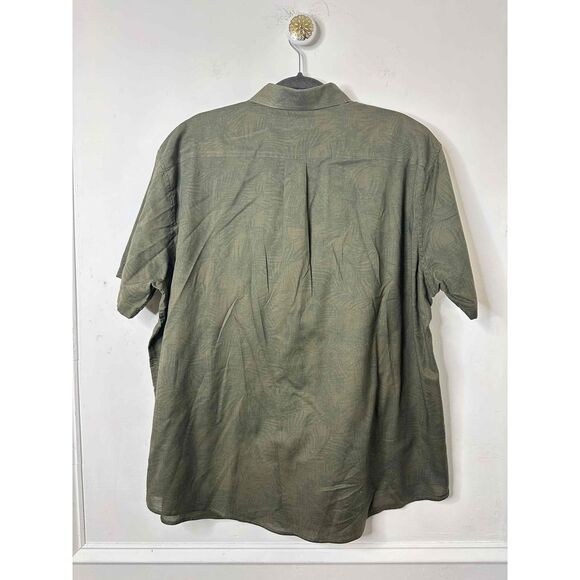 Eddie Bauer Size XL Green Button-Down Palm Print S/S Classic Fit Collared Shirt - Picture 8 of 8